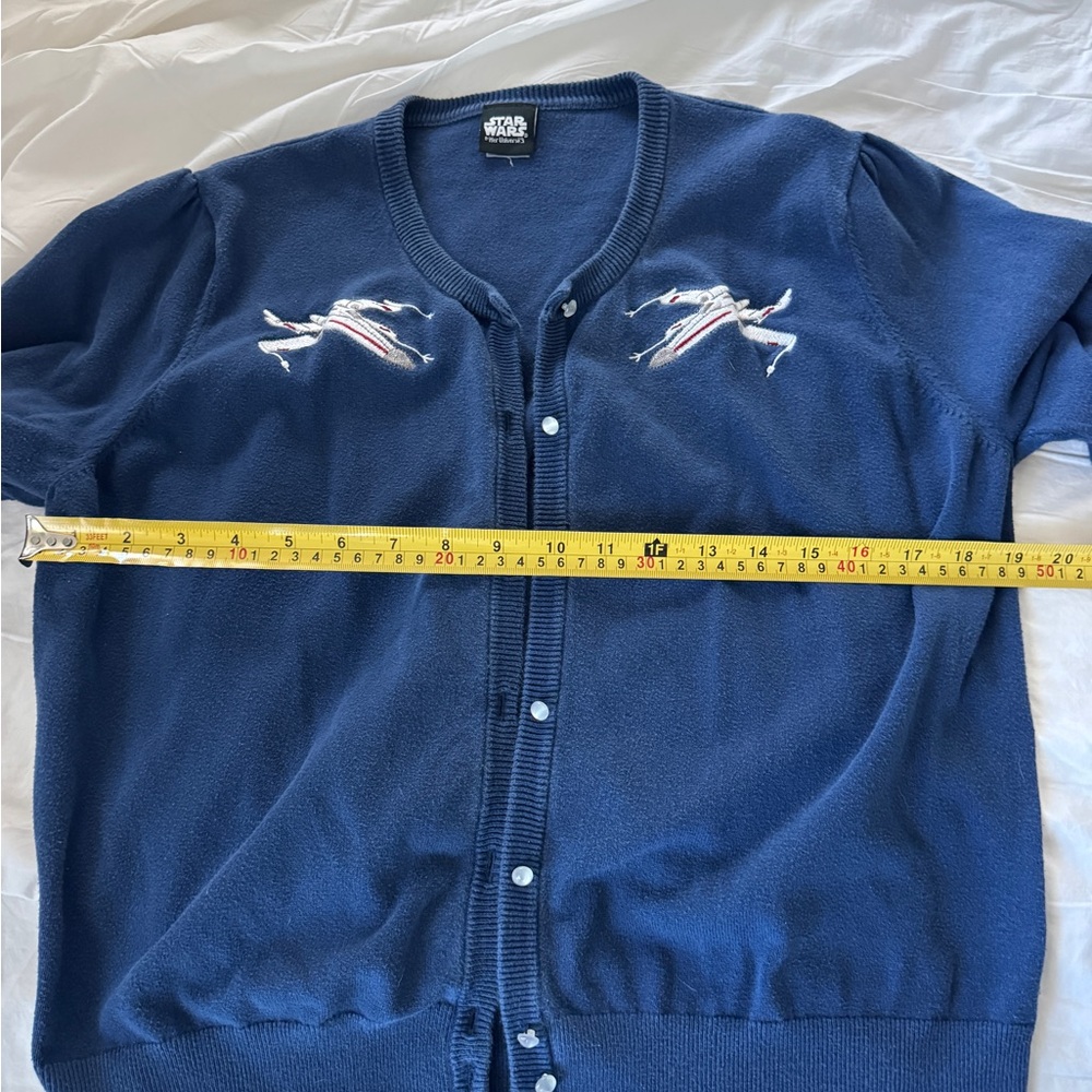 Her Universe women’s Navy Cardigan with Embroidered X-wings - Picture 4 of 5
